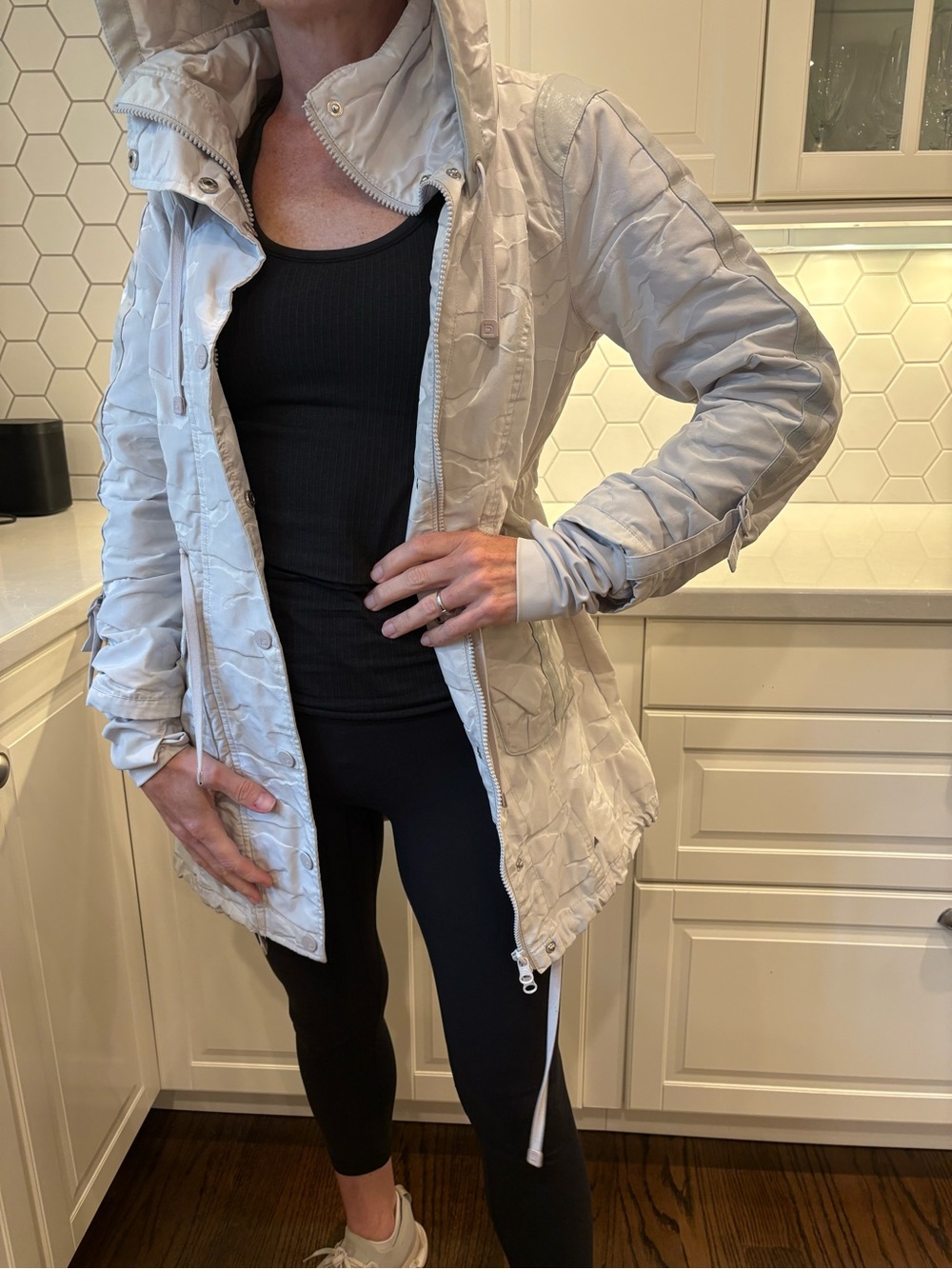 blanc noir White Hooded Utility Jacket